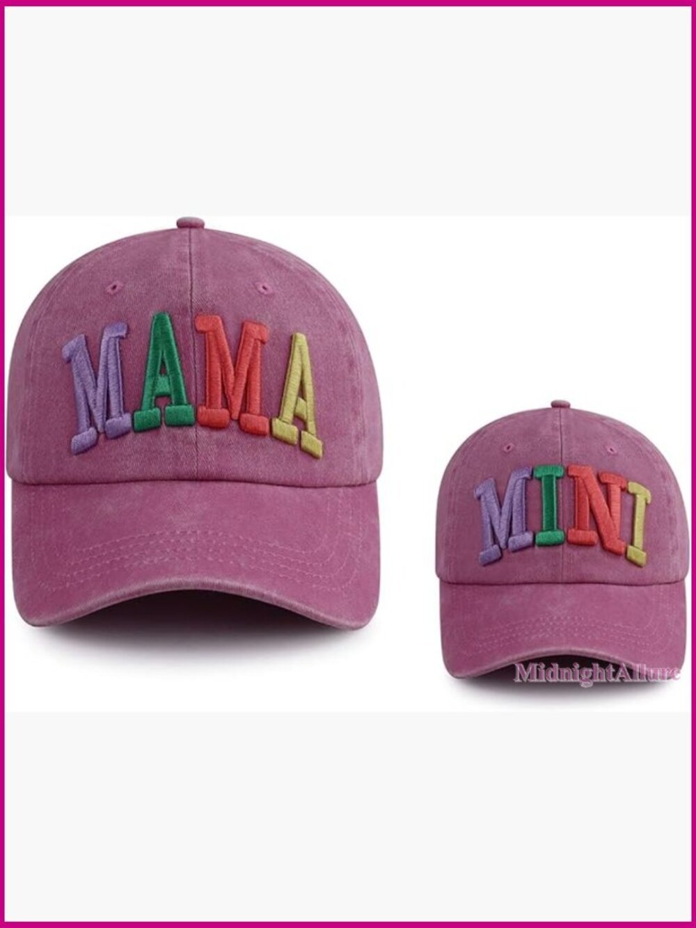 Matching Mama and Mini Baseball Caps Mommy Daughter Set